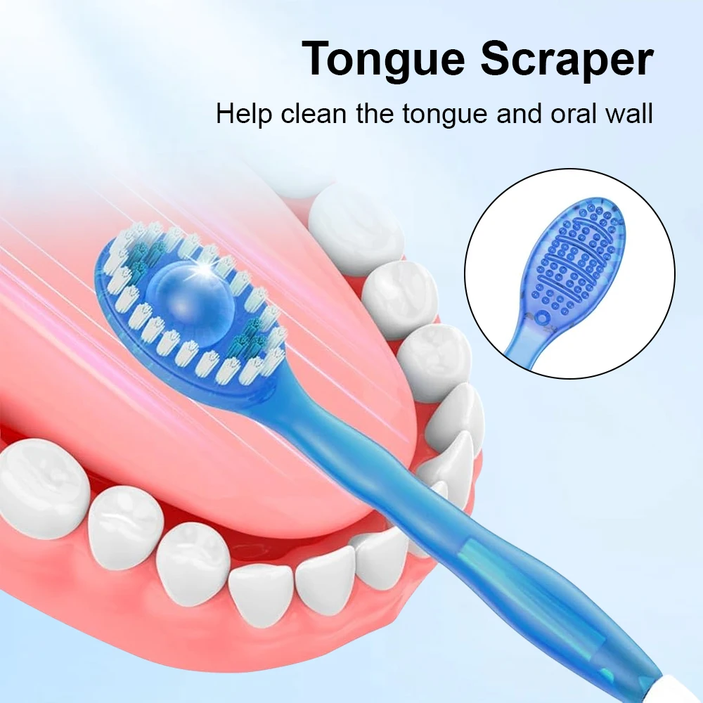 12개/팩 5-in-1 칫솔 세트 일회용 미니 여행용 칫솔 치약 포함 혀 클리너 치실 이쑤시개 키트