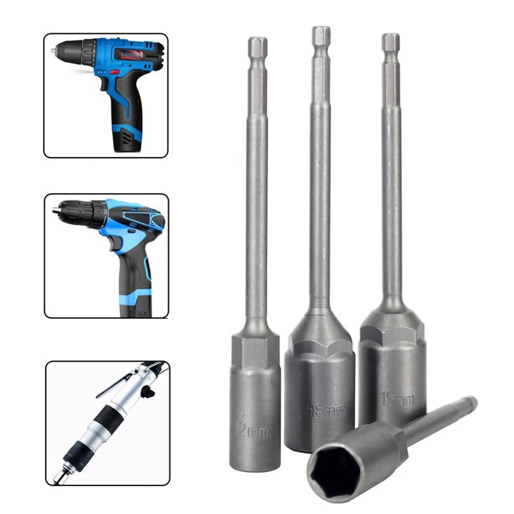 1PC 150mm Hexagon Mutter Fahrer Bohrer Adapter Steckschlüssel Verlängerung Hülse Düsen Adapter Für Pneumatische Elektrische Schraubendreher – Detail 7