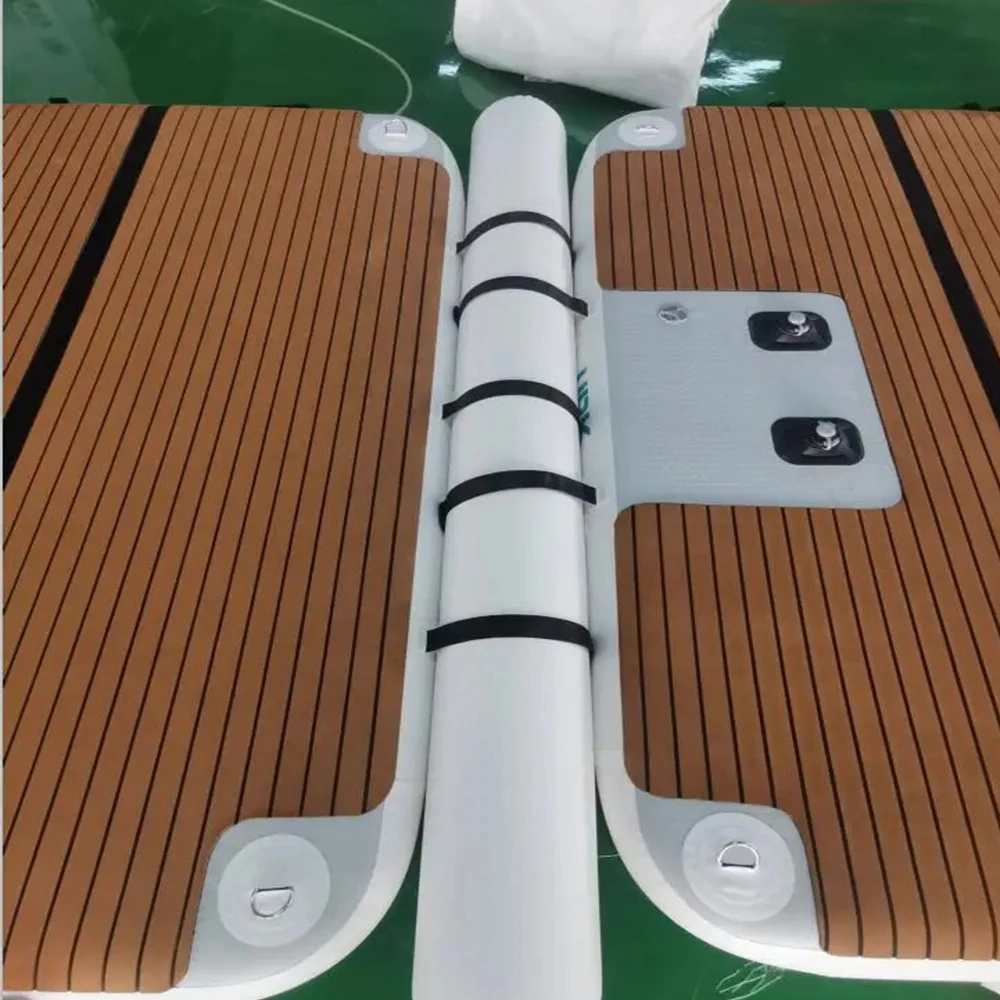 Inflatable Yacht Floating Dock Jet Ski Water Island Floats Platform for Lake River Pool Sunbathing