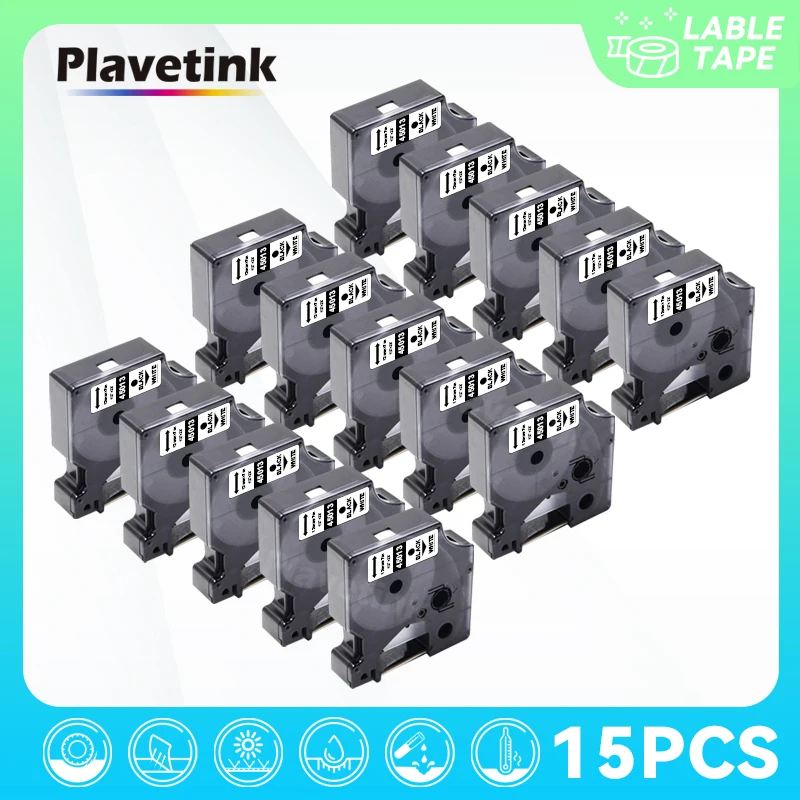 

15PK 12mm*7m 45013 Tape Compatible For Dymo D1 45013 45010 45016 45018 Label Cassette for LabelManager 160 280 Label Maker