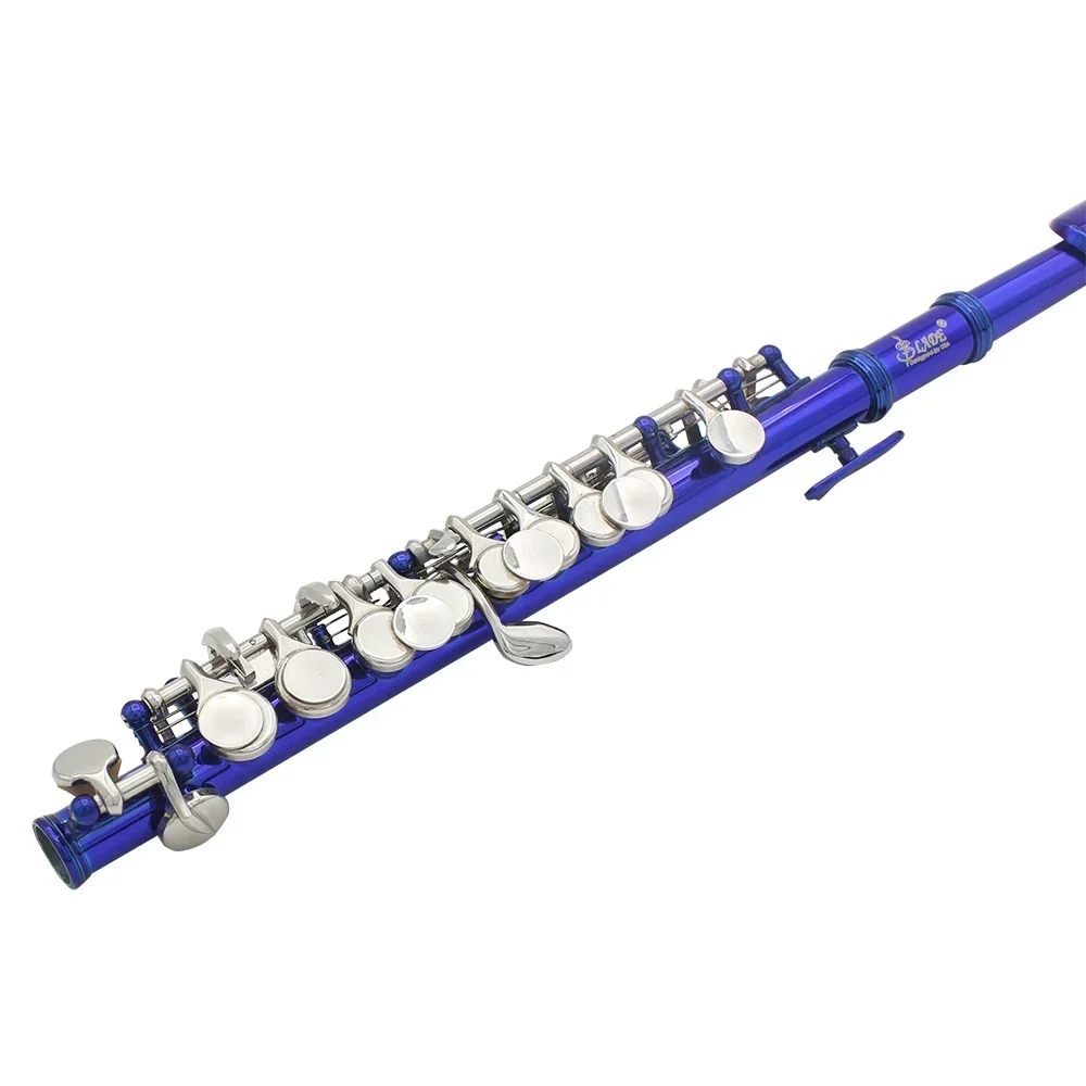 SLADE Blue Piccolo Standard White Brass Body C Key Piccolo Set for Student Beginner with Box Gloves Cork Screwdriver Parts