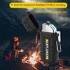 New TYPE-C Rechargeable Double Arc with Light Cigarette Lighter Waterproof Portable Field Outdoor Camping Arc Lighter 2