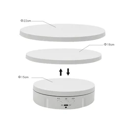 Electric Rotating Visualizer with 360° Turntable and USB Charging for Video Display and Photography (White)