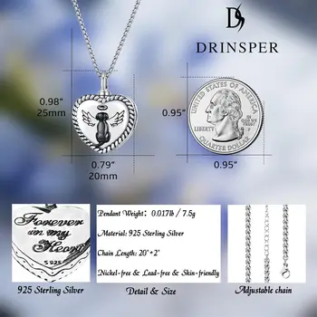 Heart Dog Necklace 925 Sterling Silver Urn Necklaces For Dog Ashes Considerate Memorial Pendant Jewelry keepsakes for Women Men 2