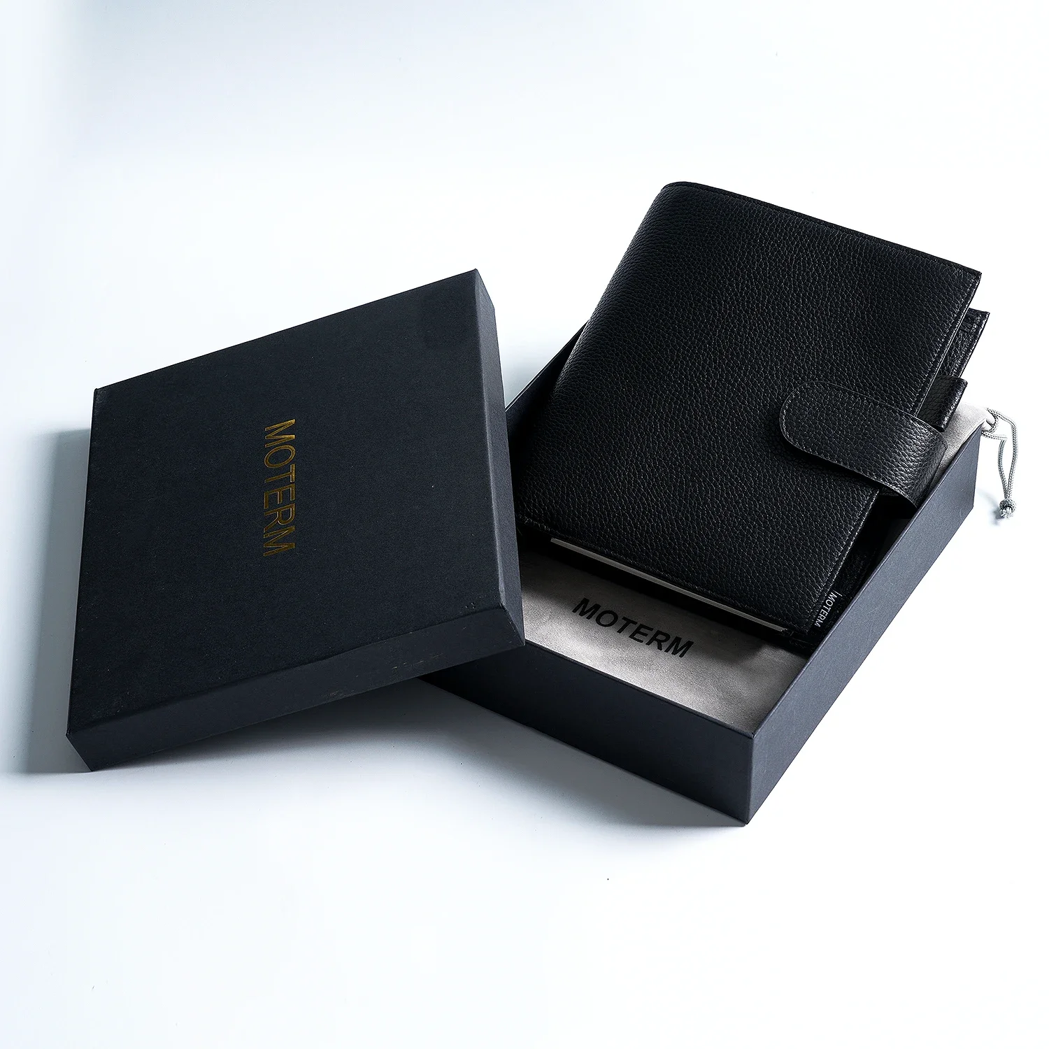 Moterm Luxe 2.0 시리즈 개인용 와이드 사이즈 플래너 페블 그레인 가죽, 30 MM 실버 링 노트북 일기 주최자 일정