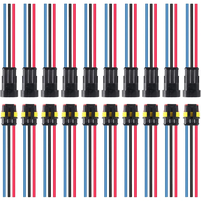 10 Pairs Waterproof 3-Pin Quick Disconnect Electrical Connectors