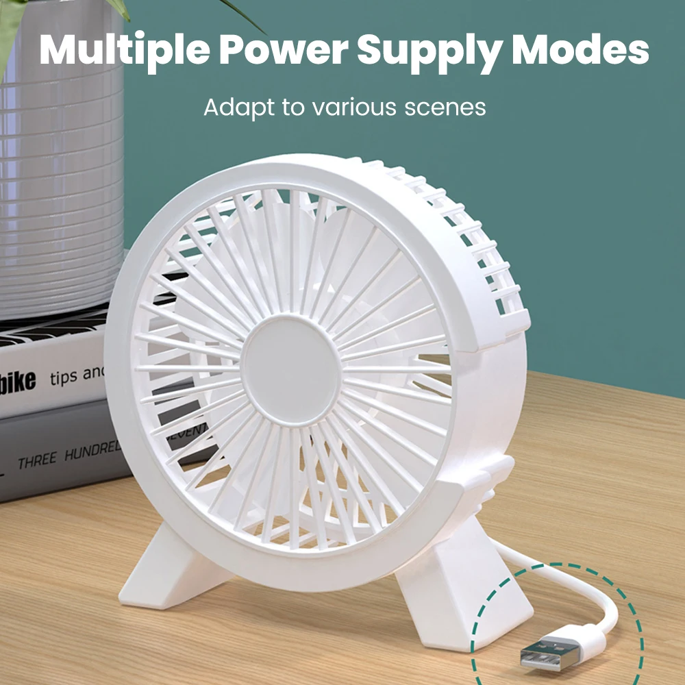 USB Mini Portable Fan Desktop Fan Silent Small Fan For Student Dormitory Computer Summer Gadget Home Office Rechargeable Fan 5