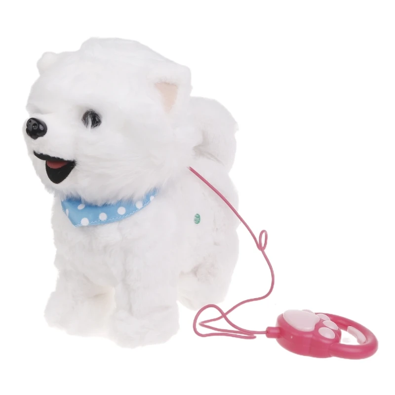 Electronic Plush Dog Toy for Baby Learn to Crawl Leash Puppy Barking Pet Dog Toy