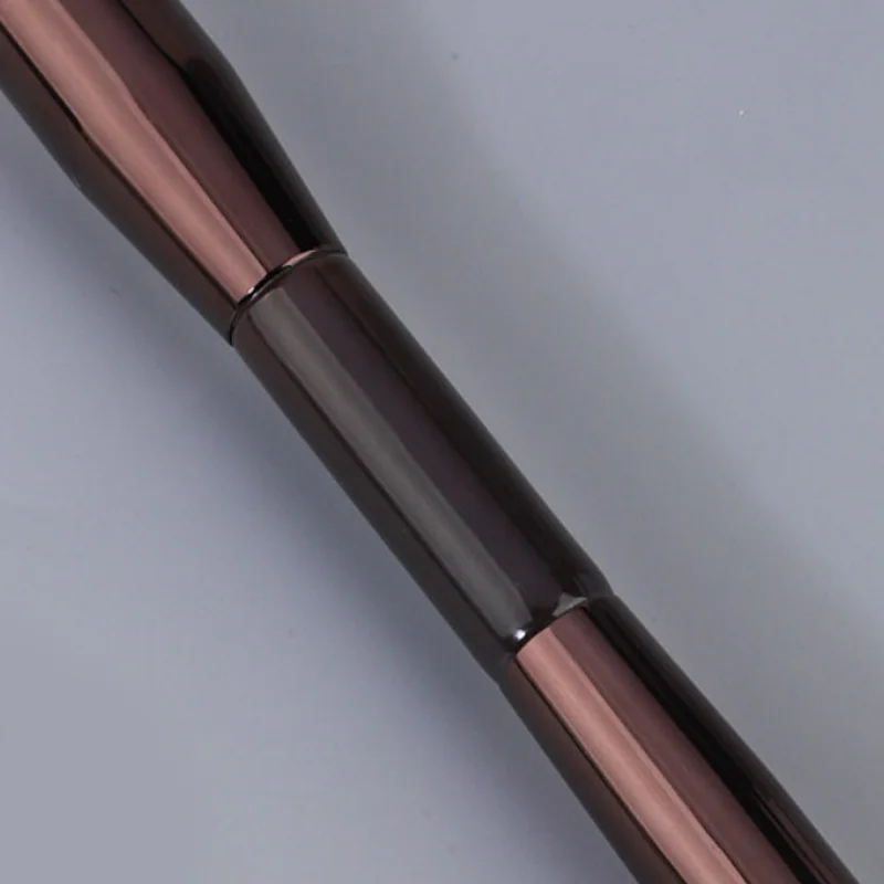 Pennello per trucco, Pennello per cipria, Pennello per fard, Pennello per cipria in polvere, Manico in metallo professionale di alta qualità, Design a doppia testa, con scatola - immagine 2