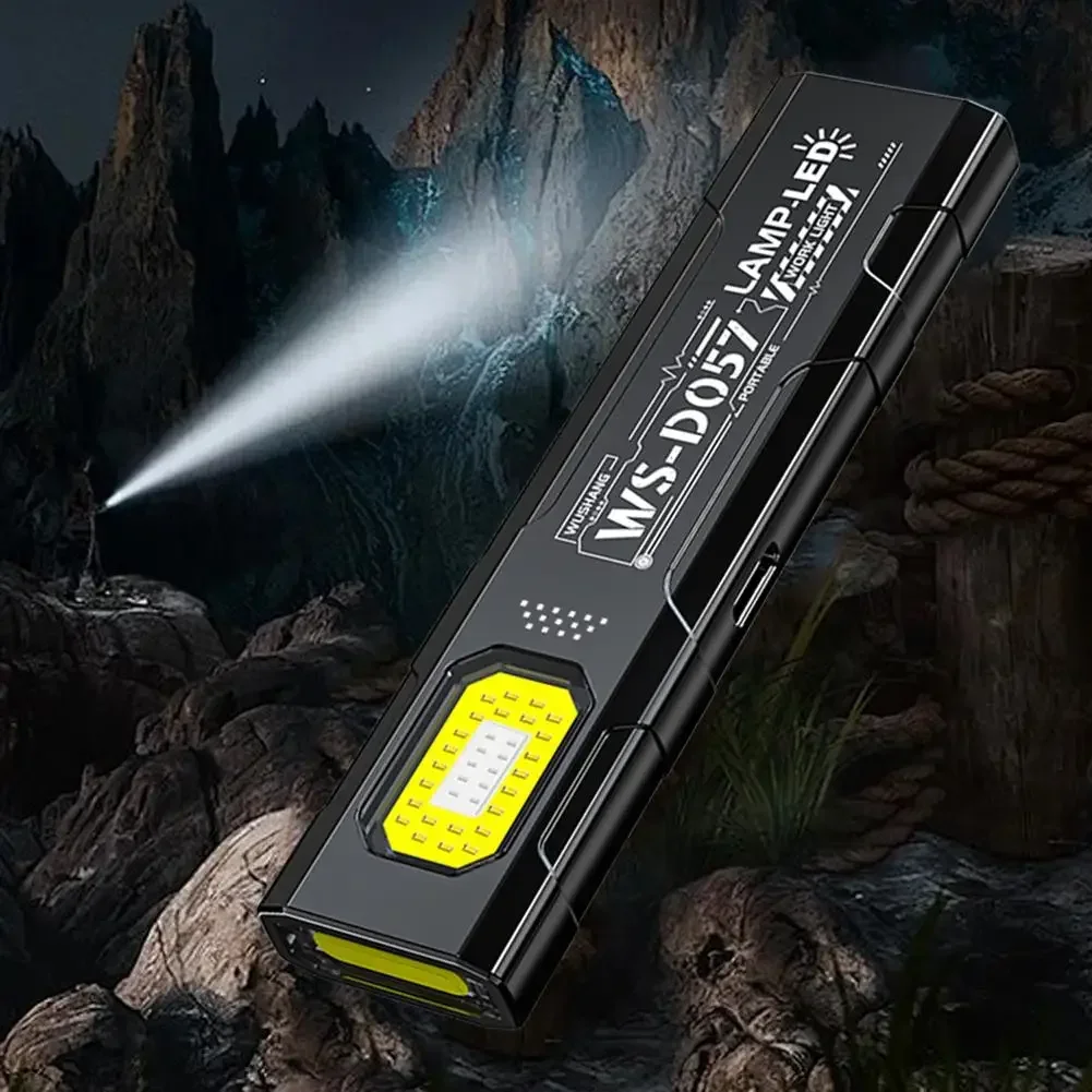 Compact Outdoor Emergency Flashlight with Knife Cap and Strong Warning Light