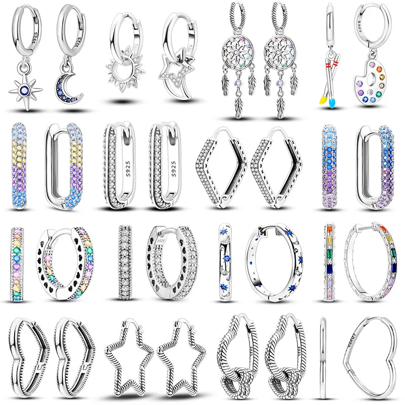 Or Blanc Boucles D'oreilles Creoles Argent 925 - Creoles Rondes Hypoallergéniques Pour Femme - Bijou Cadeau élégant Boucles Goutte 20mm