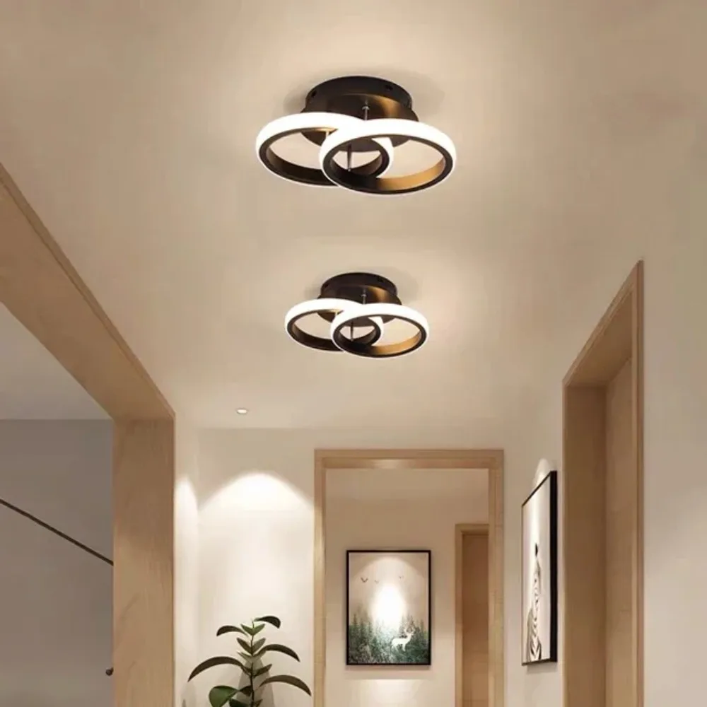Household LED Chandelier Three Colors Lamp Modern Style Ceiling Lamp Bedroom Light Surface Installation Dining Room Lamp