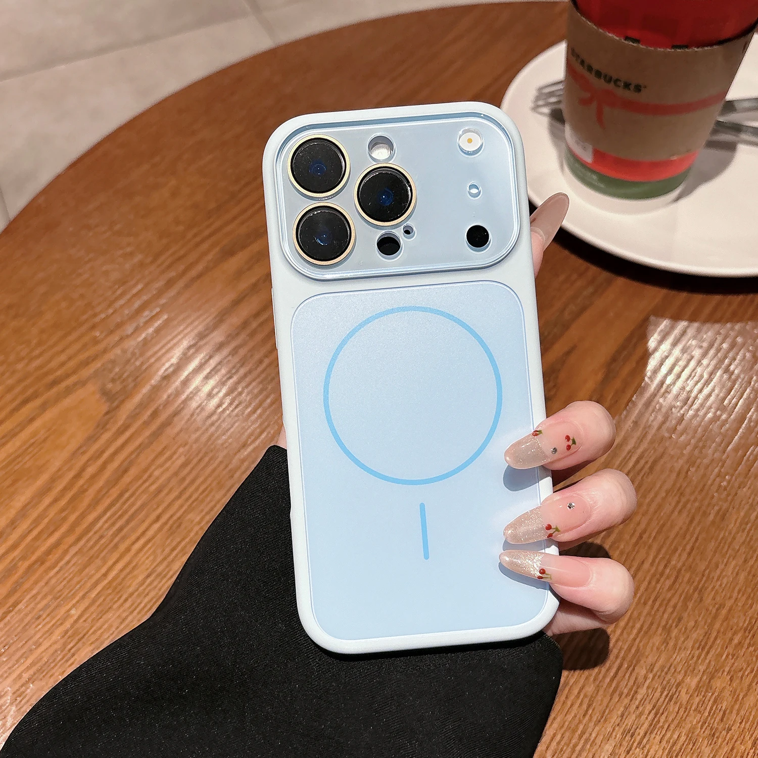 Magnetic Liquid Silicone Acrylic Case with Lens Film and Enhanced Protection