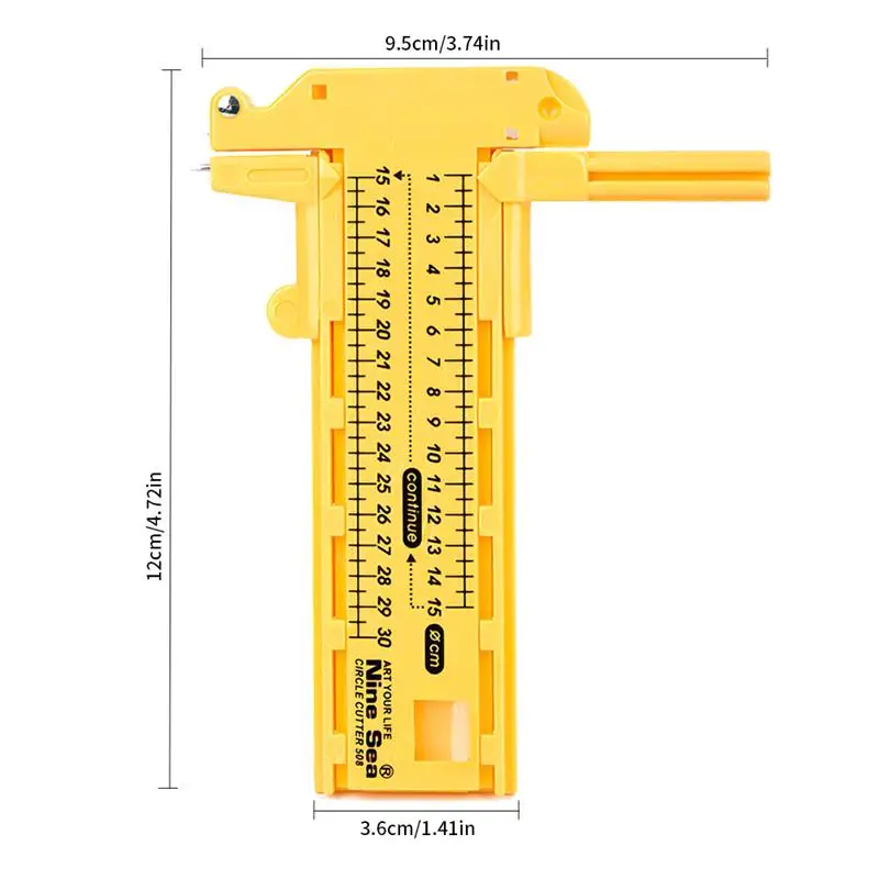 1~30cm Circular Cutting Tool Model Cover Paper Drawing Circular Knife with 6pcs Blade Cutting Compass for Hobby Model Cutting 6