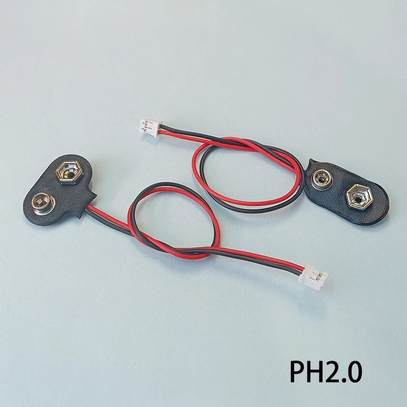 Connecteurs batterie 9V PH2.0 XH2.54 pour drones FPV micro, empilés sur fond blanc.