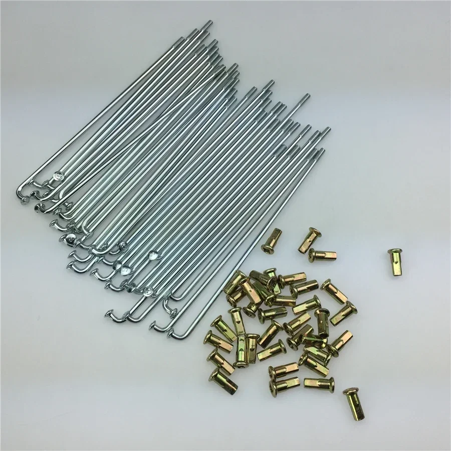40pcs 3.2mm-3.8mm-4mm for CG125 Jialing Motorcycle Hub Wheel Spoke Steel Thickened Right Angle Wire and Cap 17-18 Inch Wire