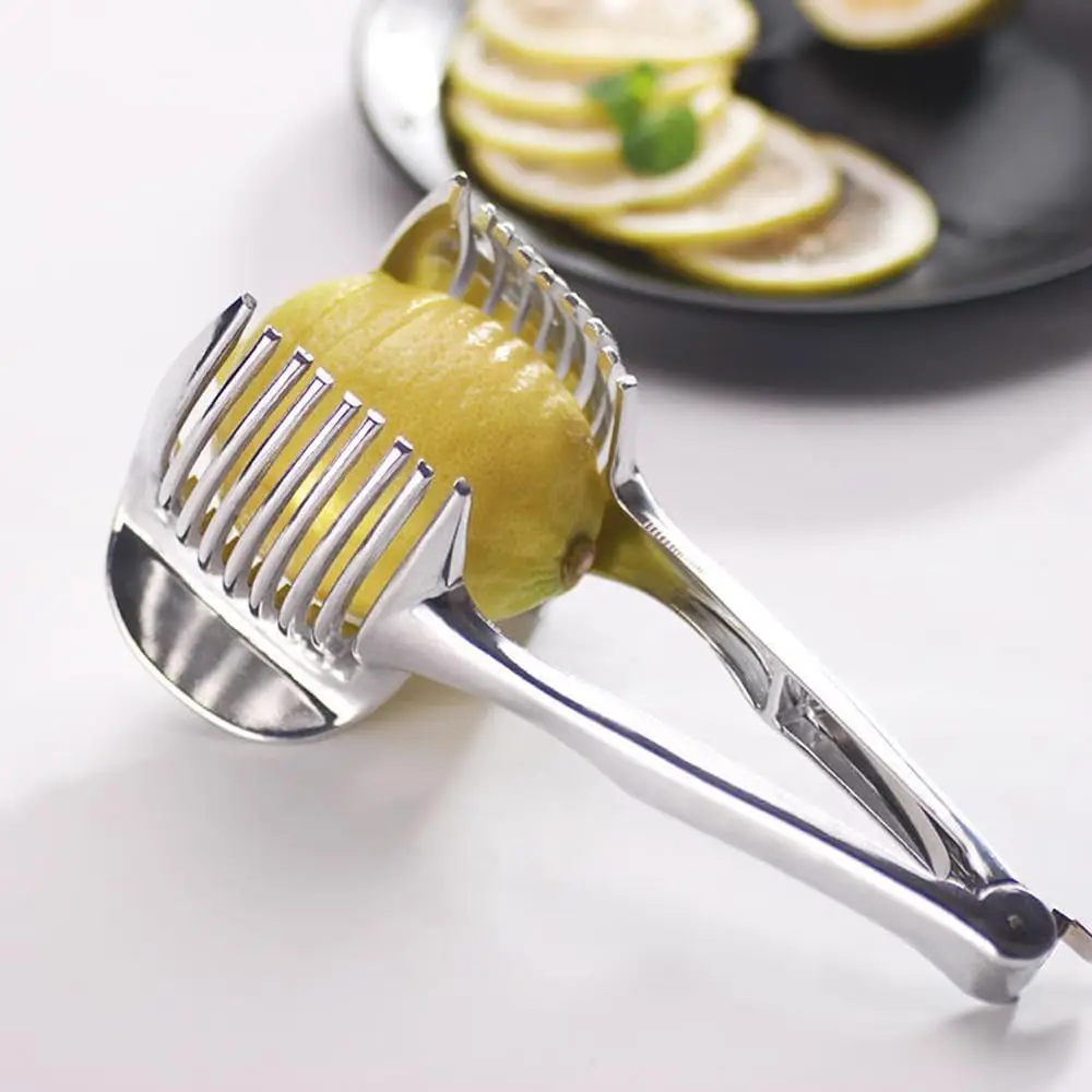 Onion Slicer Lemon Slicer Tomato Multipurpose Handheld Round Fruit Tongs of Onions Vegetables Tools