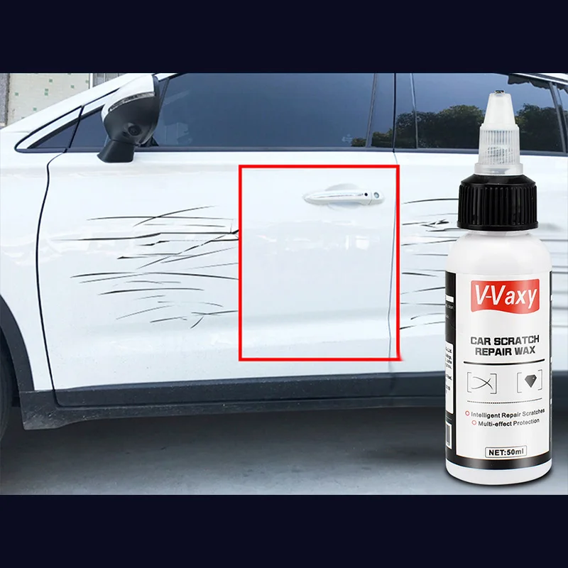 50ML V-Vaxy Car Scratch Repair Wax Safe to Use with Specially Mild Formula Car Polish Wax Side Mirror Window Glass Oil Remover 2