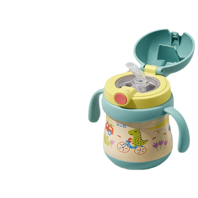 yy-children's-thermos-mug-with-straw-dual-purpose-water-cup-double-lid-baby-primary-school-student