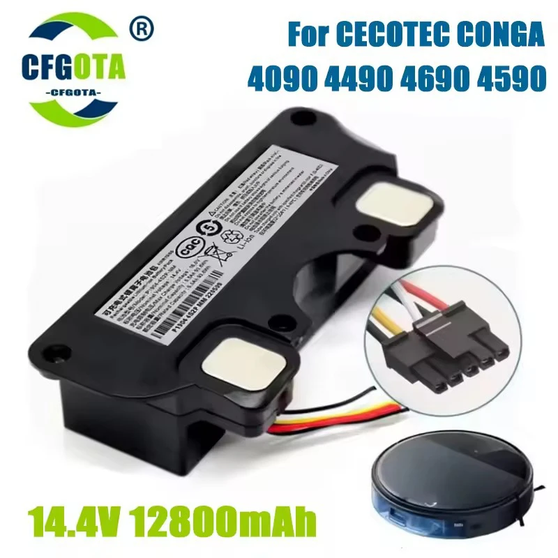 14.4V 12800mAh New CECOTEC CONGA 4090 4490 4690 4590 Mopping Robot Battery Pack Netease Intelligent Manufacturing NIT Model Power Tool Battery Rechargeable Battery