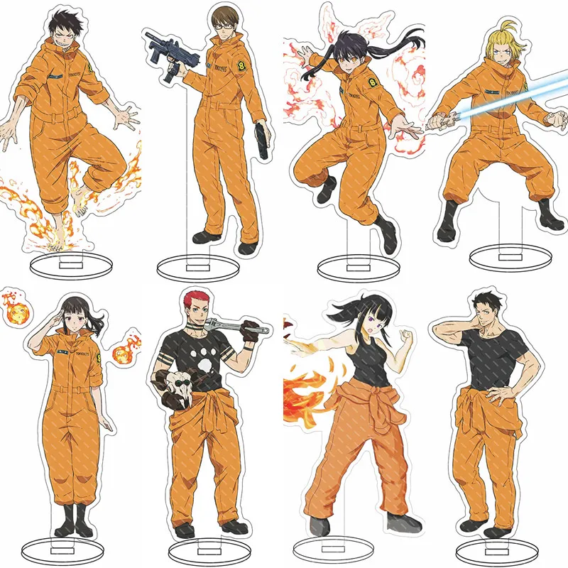 15CM Anime Fire Force Manga Personagens Cosplay Acrílico Suporte Modelo  Placa Mesa Decoração De Pé Sinal