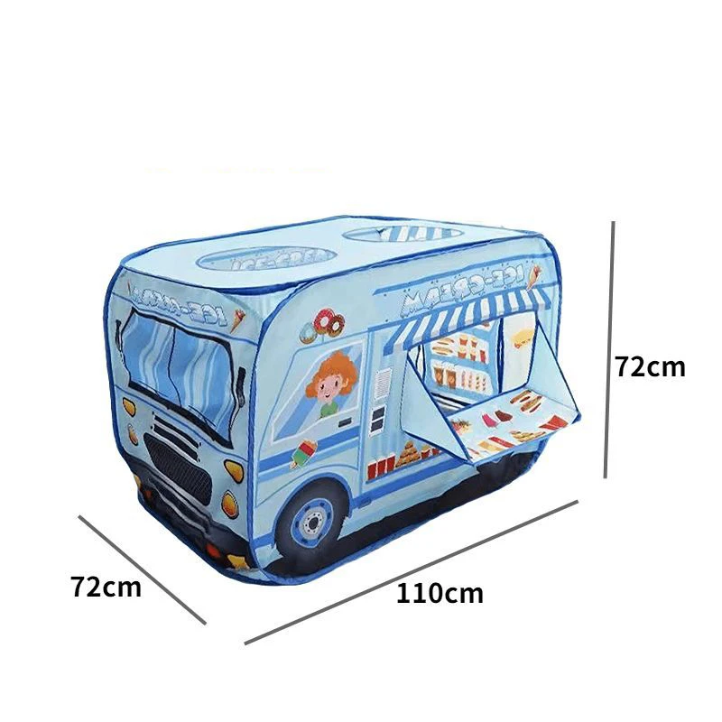 Pop Up Play Tent Foldable Ice Cream Van Playhouse Vehicle Toys for Kids Role Play for Toddlers Boys and Girls Gift Outdoor Game 3