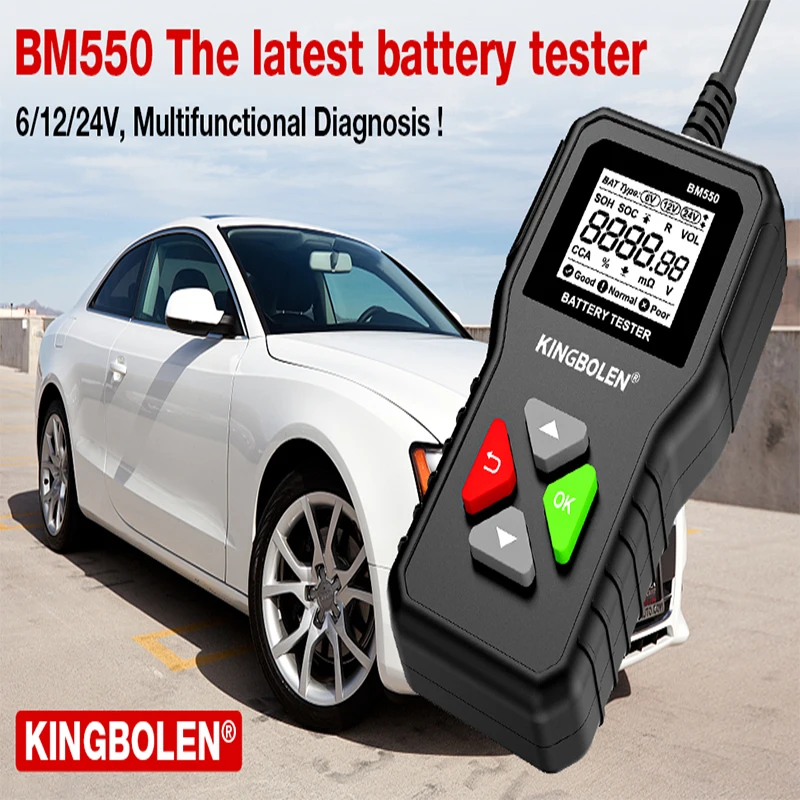 ELM 327 &amp BM550 Car Battery Tester 6V 12V 24V 100-2000 CCA 2-220Ah System Detect Auto Analyzer Tool | Автомобили и мотоциклы