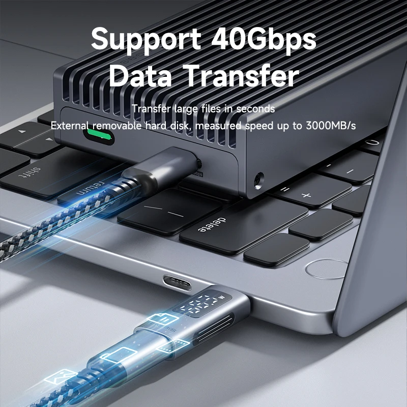 Hagibis LED Display 240W USB C Adapter Type C to USB C USB4 Connector 40Gbps 8K@60Hz for Thunderbolt 4/3 iPhone 15/16/17 Macbook