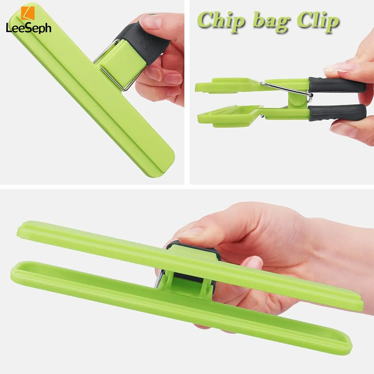 Leeseph Chip Bag Clips Set Bag Sealing Clips Stylish Wide Open Clips for Snacks Bag Bread Paper Kitchen Food Storage sealing clips,bag clips,bread bag clips,kitchen bag clips,storage bag clips