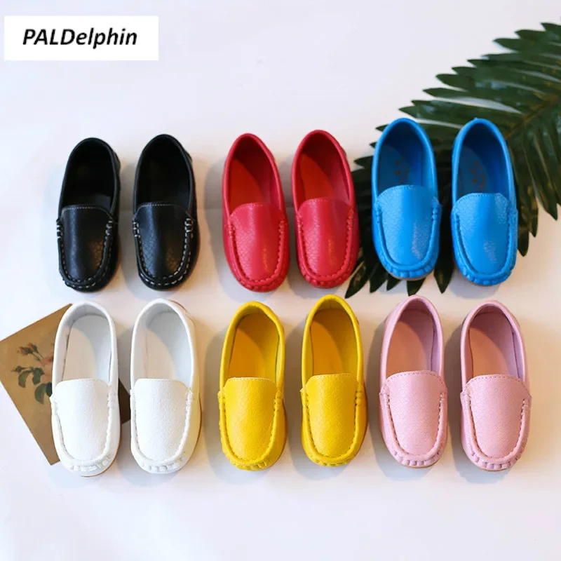 Children Casual Shoes PU Leather Color Korean Styles Boys Girls Shoes Soft Comfortable Loafers Slip On Kids kids shoes