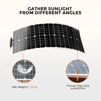 Kit de panneaux solaires flexibles 50W 80W 90W 100W 105W 120W 150W, chargeur solaire hors réseau 12V avec contrôleur de charge solaire et câbles 5