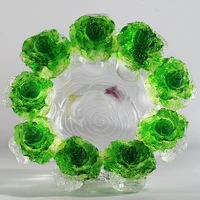 Premium Colored Glaze Cabbage Bowl Embossed Pen Brush Pot Holder Container Rich Fengshui Ornament Home Cabinet Auspicious Decor 2