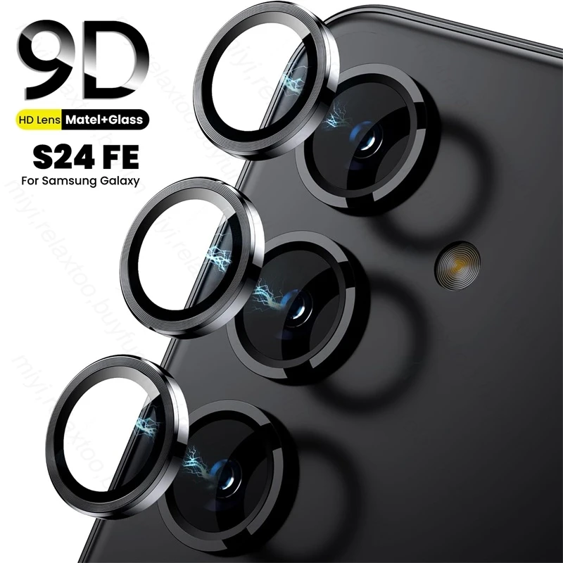 Enhanced Metal Ring + 9D Tempered Glass Camera Lens Protector Cap