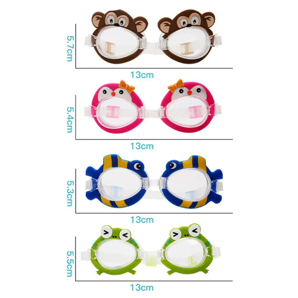Swimming Goggles Children Safety Goggles Cartoon Swimming Glasses Adjustable Strap Transparent Lens Swim Eye Wear Silicone Frame Waterproof Kids Anti Fog Diving Goggles