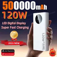 Batterie externe haute capacité 500000mAh, charge rapide 120W, chargeur portable pour Xiaomi, iPhone, Samsung, Huawei 2026 1