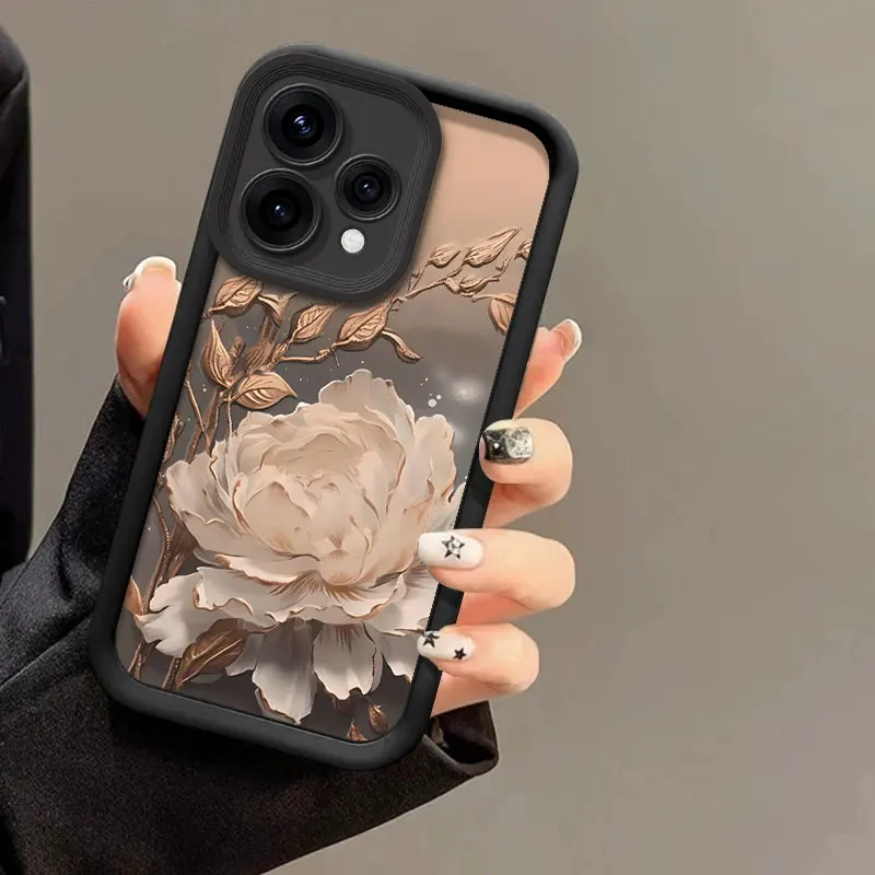 Flexible Silicone Shockproof Protective Cover with Floral Print Design