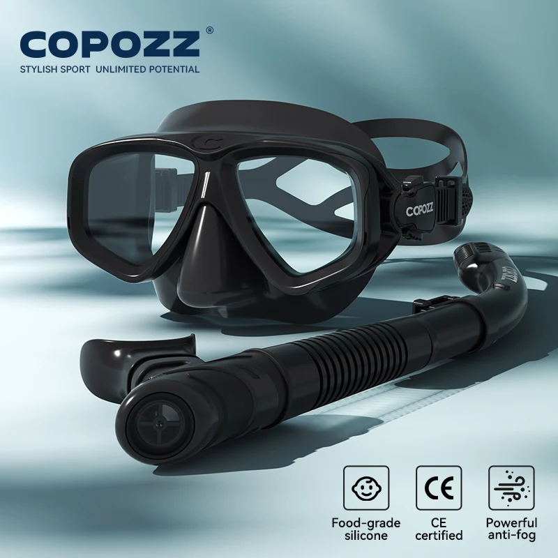 Premium Anti-Fog Snorkel and Diving Mask Set with Adjustable Strap