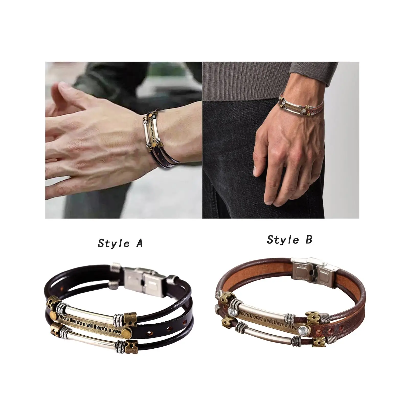 Leather Bracelet for Men Bracelet for Men for Boyfriend Husband Dad Men