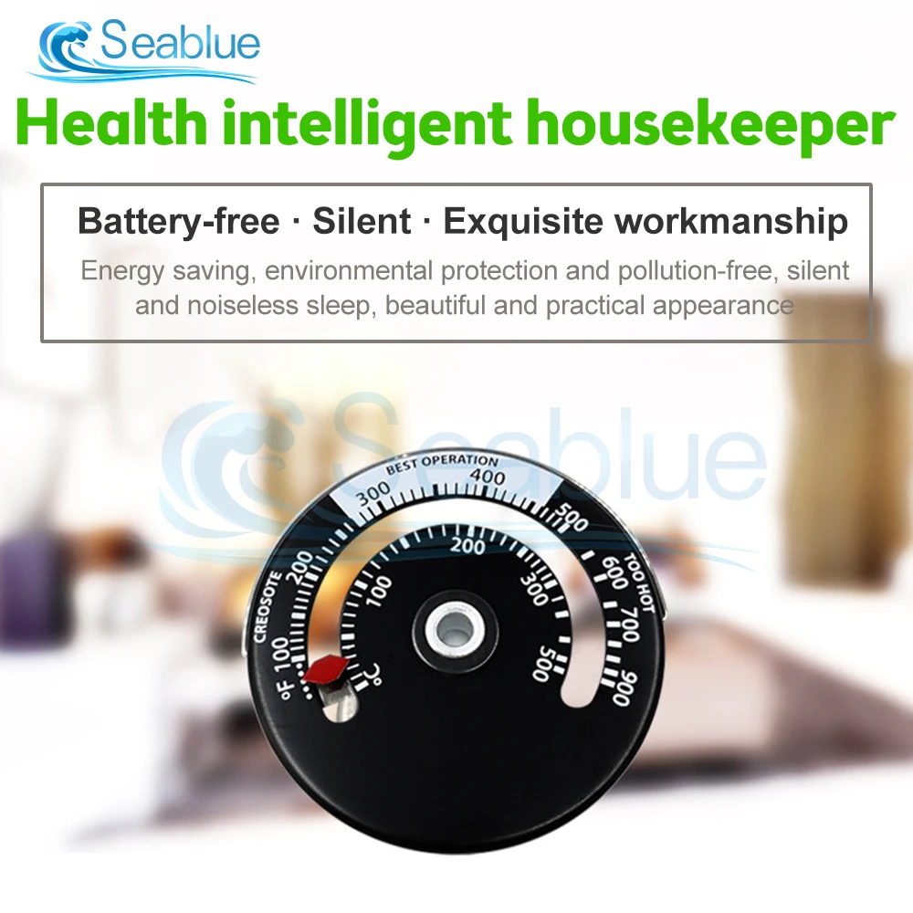 Ventilatore Per Stufa A Legna A 6 Pale Con Termometro, Ventilatore Per Stufa A Legna A 6 Pale Con Termometro Ventilatore Per Camino Alimentato A Calore Per Bruciatore A Legnacaminogasceppi 85606680 - Foto 2