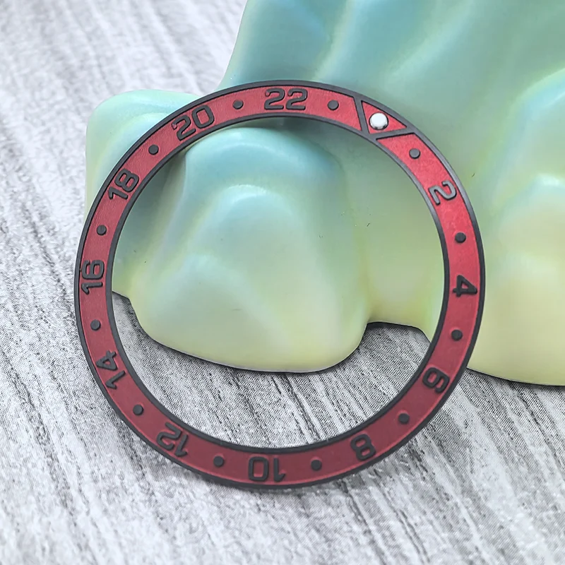 38 mm x 30,6 mm gebogener Aluminium-Lünetteneinsatzring, passend für SKX007 SKX009 SUB Uhrengehäuse NH35 NH36 Uhrwerk, Lünettenring, Refit-Teile – Detail 4