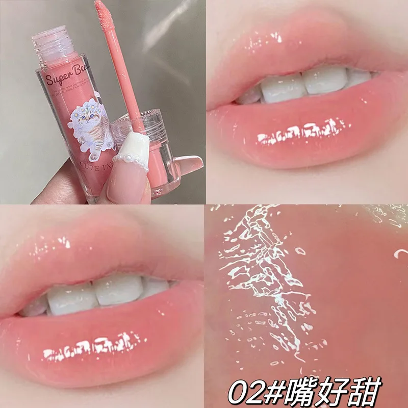 6Color Cat Mirror Lip Glaze High Gloss Moisturizing Sexy Red Lip Tint Lipstick Lip Essence Long Lasting Lipgloss Korean Cosmetic 3