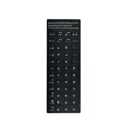 Multilingual Frosted PVC Keyboard Sticker Set for Enhanced Typing Experience (Black Spanish)