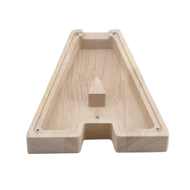 Description Picture 2 of item26 English Alphabet Moneybox Coin Money Piggy Bank Wooden Letter Saving Box Desktop Ornament Home Decor Crafts For Kids