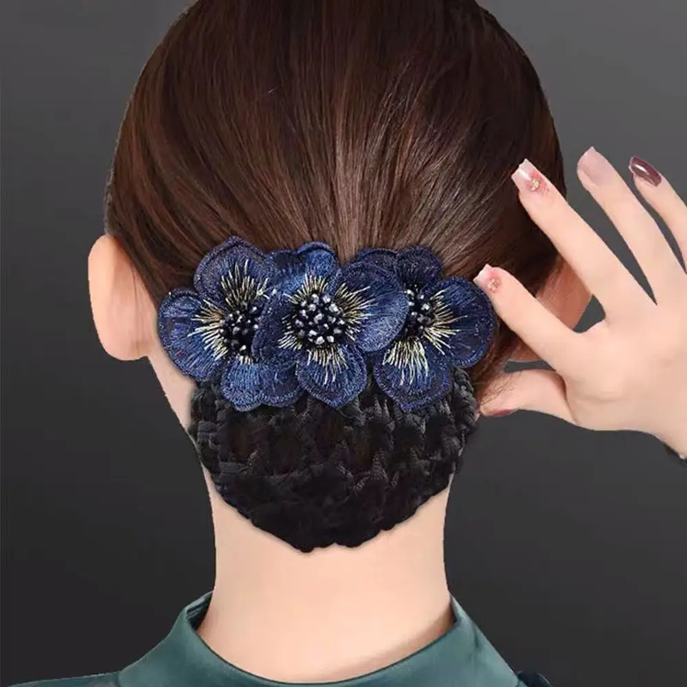 New Mesh Flower Bowknot Crochet Bow Bun Net Snood Gift For Mom Hair Clip For Light Attendant Nurses Hair Accessorie Lady Women coheali bath loofah sponge ice cream cone shower sponge exfoliating mesh pouf bath ball body scrubber exfoliator light