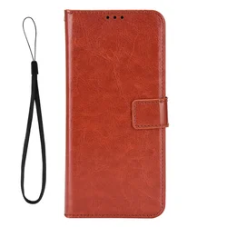 Luxury Leather Flip Case with Magnetic Buckle and Lanyard Strap for Wiko Power U10 U20 (Brown)