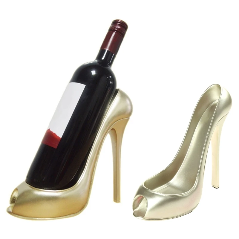 

High Heel Shoe Wine Bottle Holder Stylish Wine Rack Gift Basket Accessories for Home High-Heel Statue Sculptures Bar Dropship