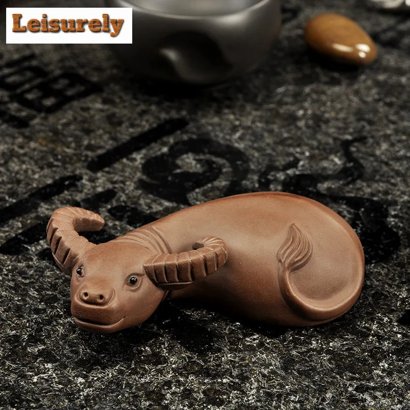 Purple Clay Ox Golden Toad Pixiu Buddha Tea Pet Boutique Flowerpot Landscaping Tea Figurine Play Toys Tea Statue Ornaments Gift