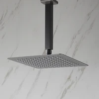 ฝักบัวเรนชาวเวอร์สแตนเลสสีทองขัดเงา 8/10/12 นิ้วสแควร์ท็อปติดตั้งเพดานห้องน้ำติดตั้งง่ายก๊อกน้ำ 4