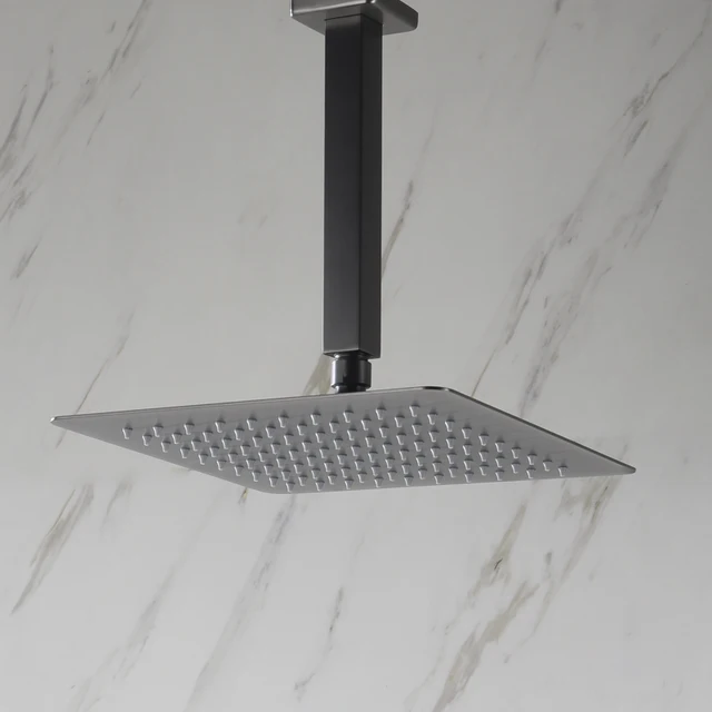 ฝักบัวเรนชาวเวอร์สแตนเลสสีทองขัดเงา 8/10/12 นิ้วสแควร์ท็อปติดตั้งเพดานห้องน้ำติดตั้งง่ายก๊อกน้ำ 4