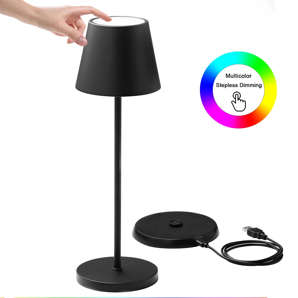 uuffoo Lampe de Chevet Sans Fil a Pile, Rechargeable, LED